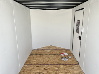 New NEW 2025 AERO 6x12 +2V BLACKOUT Edition, White Interior, QUALITY Enclosed Rear Ramp Cargo Trailer