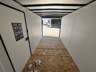 New NEW 2025 AERO 6x12 +2V BLACKOUT Edition, White Interior, QUALITY Enclosed Rear Ramp Cargo Trailer