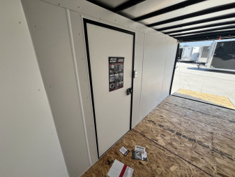 New NEW 2025 AERO 6x12 +2V BLACKOUT Edition, White Interior, QUALITY Enclosed Rear Ramp Cargo Trailer