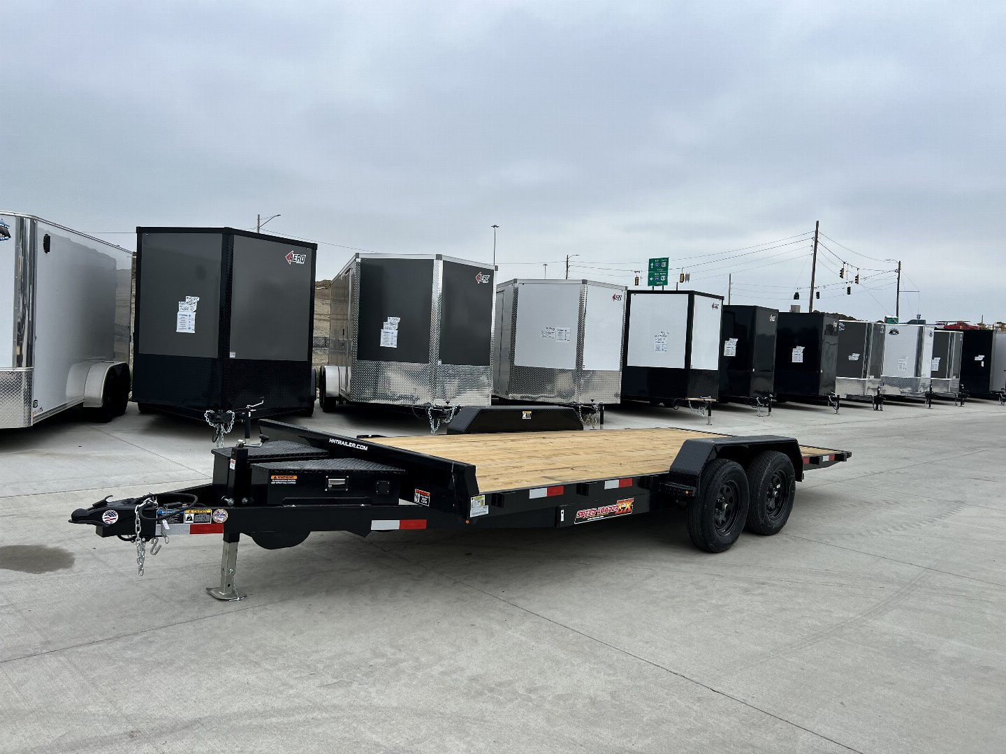 New NEW 2025 H&H Speedloader 18’ POWER TILT 2-3500 lb axles=7K winch plate Tilt Trailer