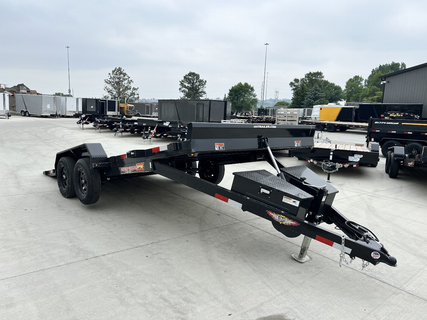 New NEW 2025 H&H Speedloader 18’ POWER TILT 2-3500 lb axles=7K winch plate Tilt Trailer