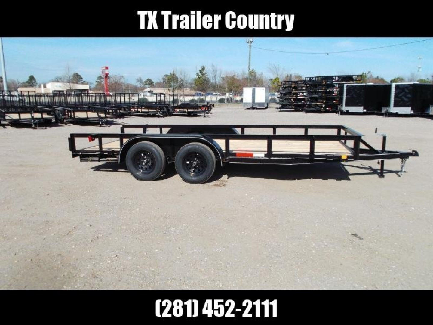 New 2024 J&C Trailers 77x16 Utility Trailer / Lowboy Trailer / No Gate or Ramps