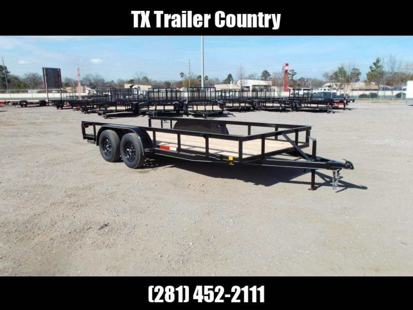 New 2024 J&C Trailers 77x16 Utility Trailer / Lowboy Trailer / No Gate or Ramps