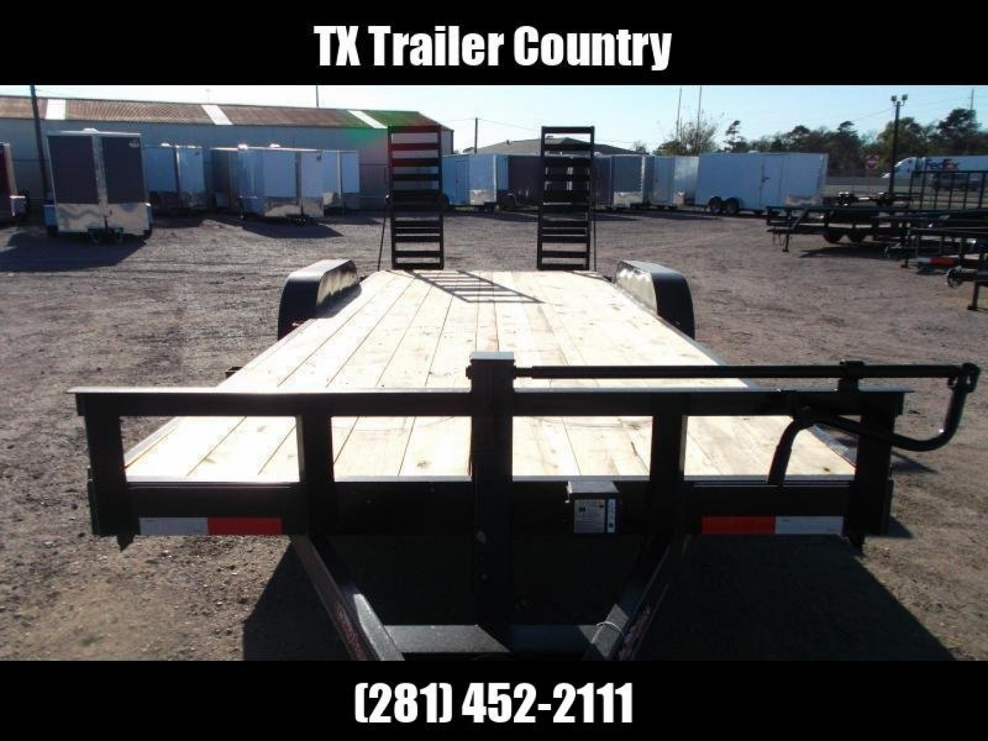 New 2024 J&C Trailers 83x20 Tandem Axle 14K Car Hauler / Equipment Trailer / Flat Deck / 7000# Axles / 10K Jack / 2ft Dovetail / 5ft HD Stand Up Ramps