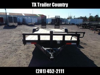 New 2024 J&C Trailers 83x20 Tandem Axle 14K Car Hauler / Equipment Trailer / Flat Deck / 7000# Axles / 10K Jack / 2ft Dovetail / 5ft HD Stand Up Ramps