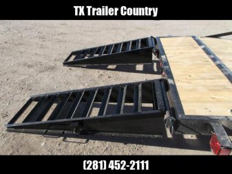 New 2024 J&C Trailers 83x20 Tandem Axle 14K Car Hauler / Equipment Trailer / Flat Deck / 7000# Axles / 10K Jack / 2ft Dovetail / 5ft HD Stand Up Ramps