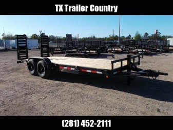 New 2024 J&C Trailers 83x20 Tandem Axle 14K Car Hauler / Equipment Trailer / Flat Deck / 7000# Axles / 10K Jack / 2ft Dovetail / 5ft HD Stand Up Ramps