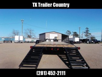 New 2024 J&C Trailers 83x20 Tandem Axle 14K Car Hauler / Equipment Trailer / Flat Deck / 7000# Axles / 10K Jack / 2ft Dovetail / 5ft HD Stand Up Ramps