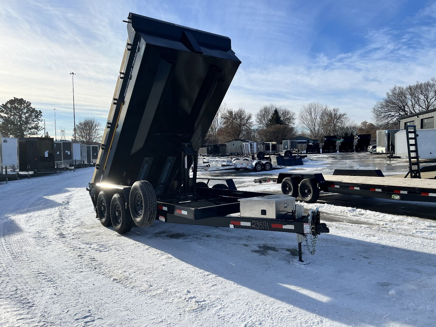 New NEW 2025 Southland 14ft HYDRUALIC JACK Low Profile Dump Trailer 2-7000 lb axles =14K with Ramps