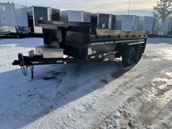 New NEW 2025 Southland 14ft HYDRUALIC JACK Low Profile Dump Trailer 2-7000 lb axles =14K with Ramps