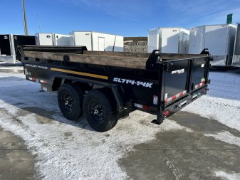 New NEW 2025 Southland 14ft HYDRUALIC JACK Low Profile Dump Trailer 2-7000 lb axles =14K with Ramps