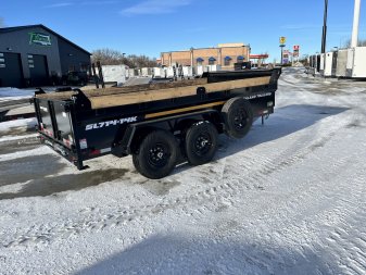 New NEW 2025 Southland 14ft HYDRUALIC JACK Low Profile Dump Trailer 2-7000 lb axles =14K with Ramps