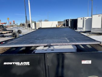 New NEW 2025 Southland 14ft HYDRUALIC JACK Low Profile Dump Trailer 2-7000 lb axles =14K with Ramps