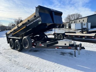 New NEW 2025 Southland 14ft HYDRUALIC JACK Low Profile Dump Trailer 2-7000 lb axles =14K with Ramps