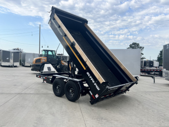 New NEW 2025 Southland 14ft HYDRUALIC JACK Low Profile Dump Trailer 2-7000 lb axles =14K with Ramps
