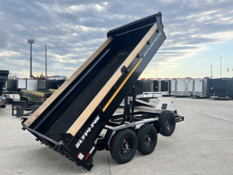 New NEW 2025 Southland 14ft HYDRUALIC JACK Low Profile Dump Trailer 2-7000 lb axles =14K with Ramps