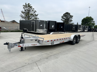 New NEW 2025 H&H Speedloader ALUMINUM 24’ POWER TILTbed flatbed Trailer 2-7000 lb axles =14K