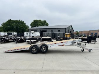 New NEW 2025 H&H Speedloader ALUMINUM 24’ POWER TILTbed flatbed Trailer 2-7000 lb axles =14K