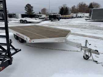 Used 2016 Aluma 8614 3 Place Flatbed Snowmobile Trailer