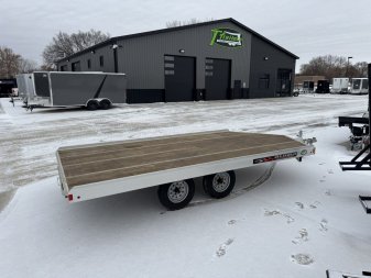Used 2016 Aluma 8614 3 Place Flatbed Snowmobile Trailer