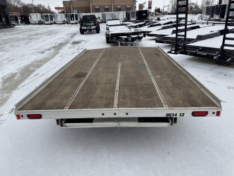 Used 2016 Aluma 8614 3 Place Flatbed Snowmobile Trailer
