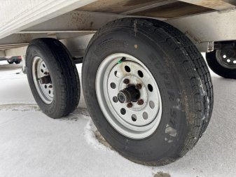 Used 2016 Aluma 8614 3 Place Flatbed Snowmobile Trailer