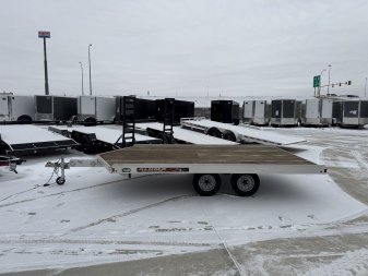 Used 2016 Aluma 8614 3 Place Flatbed Snowmobile Trailer