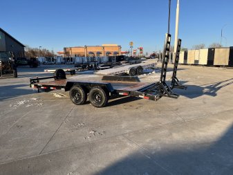 New 2025 Southland 18’=16’flat + 2’ dovetail Flatbed 2-5200lb axles = 10K Trailer with Fold Up Ramps