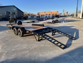 New 2025 Southland 18’=16’flat + 2’ dovetail Flatbed 2-5200lb axles = 10K Trailer with Fold Up Ramps