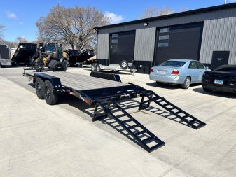 New 2025 Southland 20’ Flatbed 2-7000lb axles =14K Dovetail Trailer Fold Up Ramps