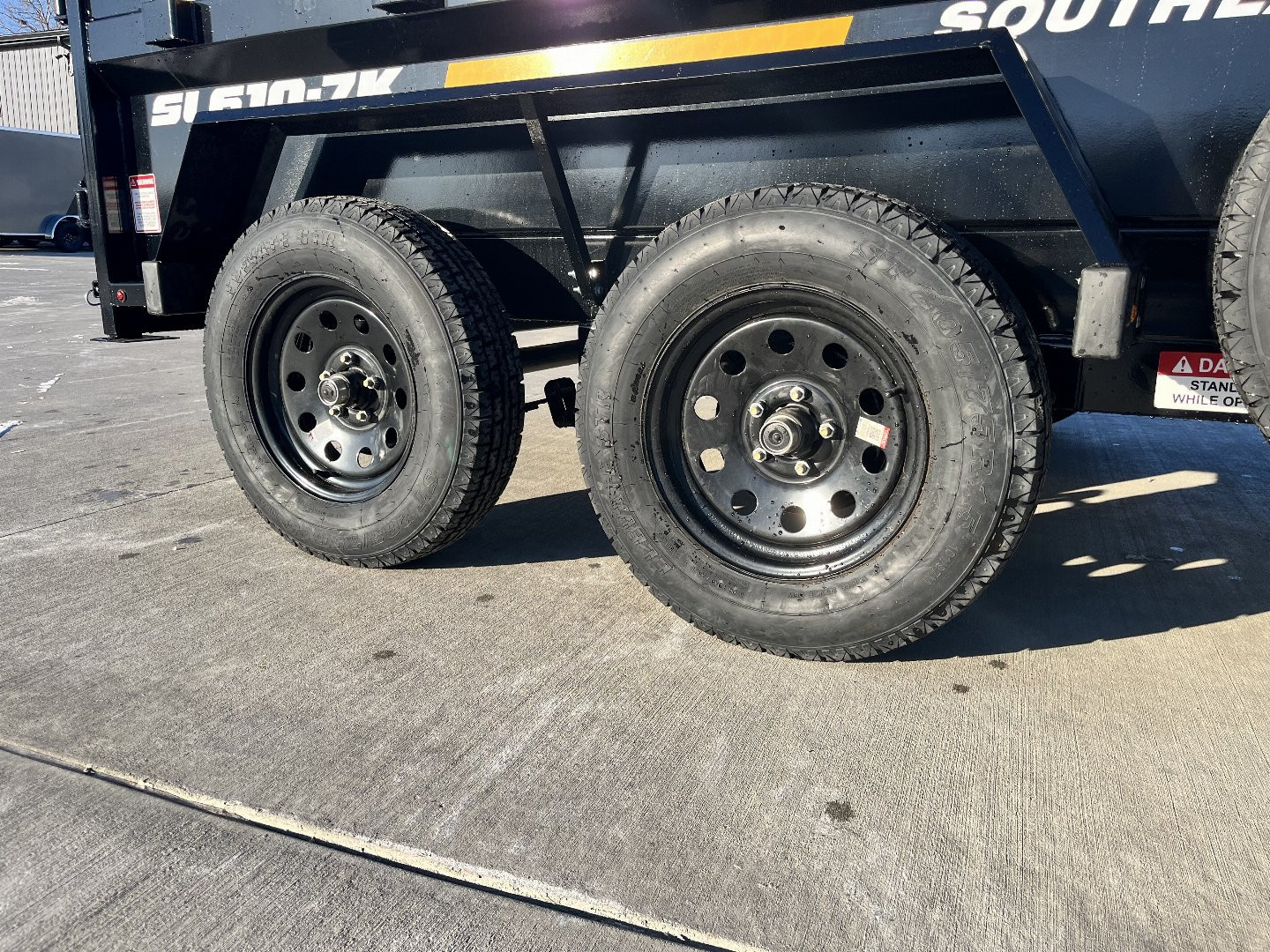New NEW 2025 Southland 74”x10’ Low Profile SCISSOR Lift Dump Trailer 2-3500 lb axles