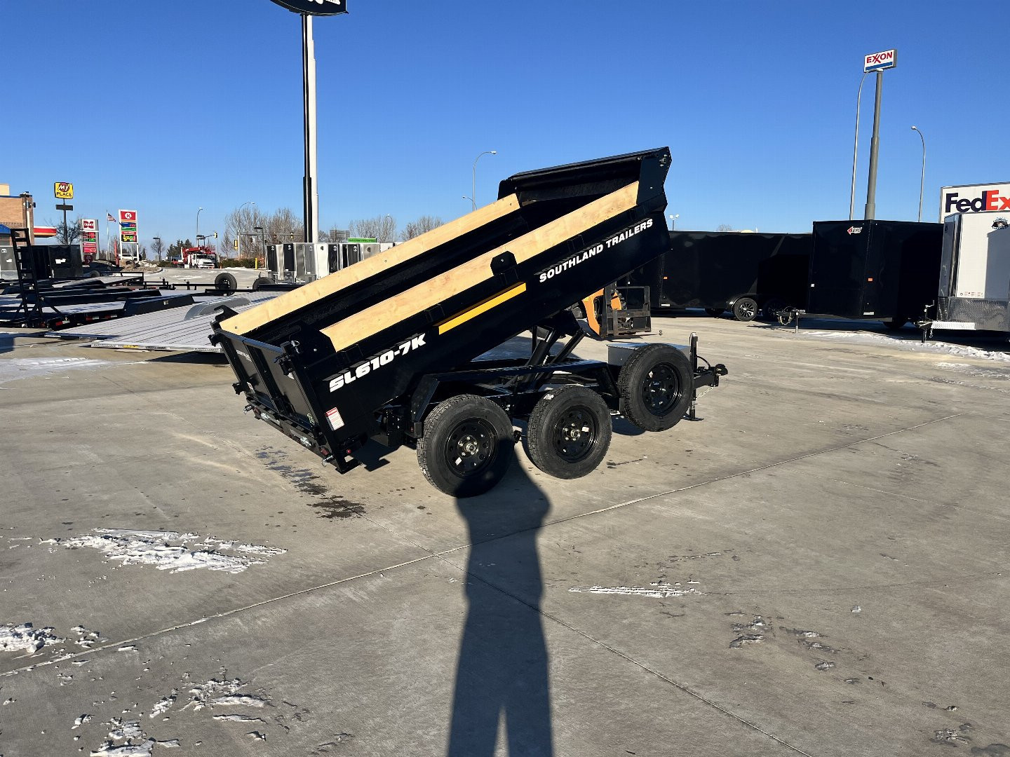 New NEW 2025 Southland 74”x10’ Low Profile SCISSOR Lift Dump Trailer 2-3500 lb axles