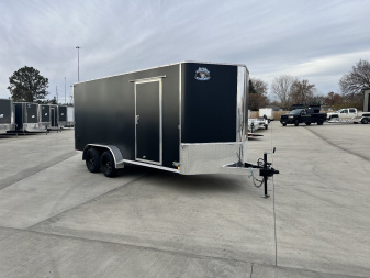 New Lowest Prices New 2026  Bighorn R&M 7x16 +2’V Rear Ramp Enclosed Cargo Trailer