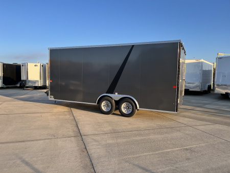 New 2026 AERO 8.5x18 +2’V, 7’ TALL, WHITE Interior, QUALITY Enclosed Rear Ramp Car Hauler Cargo Trailer