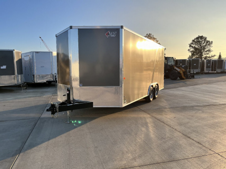 New 2026 AERO 8.5x18 +2’V, 7’ TALL, WHITE Interior, QUALITY Enclosed Rear Ramp Car Hauler Cargo Trailer