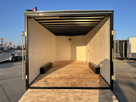 New 2026 AERO 8.5x18 +2’V, 7’ TALL, WHITE Interior, QUALITY Enclosed Rear Ramp Car Hauler Cargo Trailer