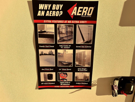 New 2026 AERO 8.5x18 +2’V, 7’ TALL, WHITE Interior, QUALITY Enclosed Rear Ramp Car Hauler Cargo Trailer