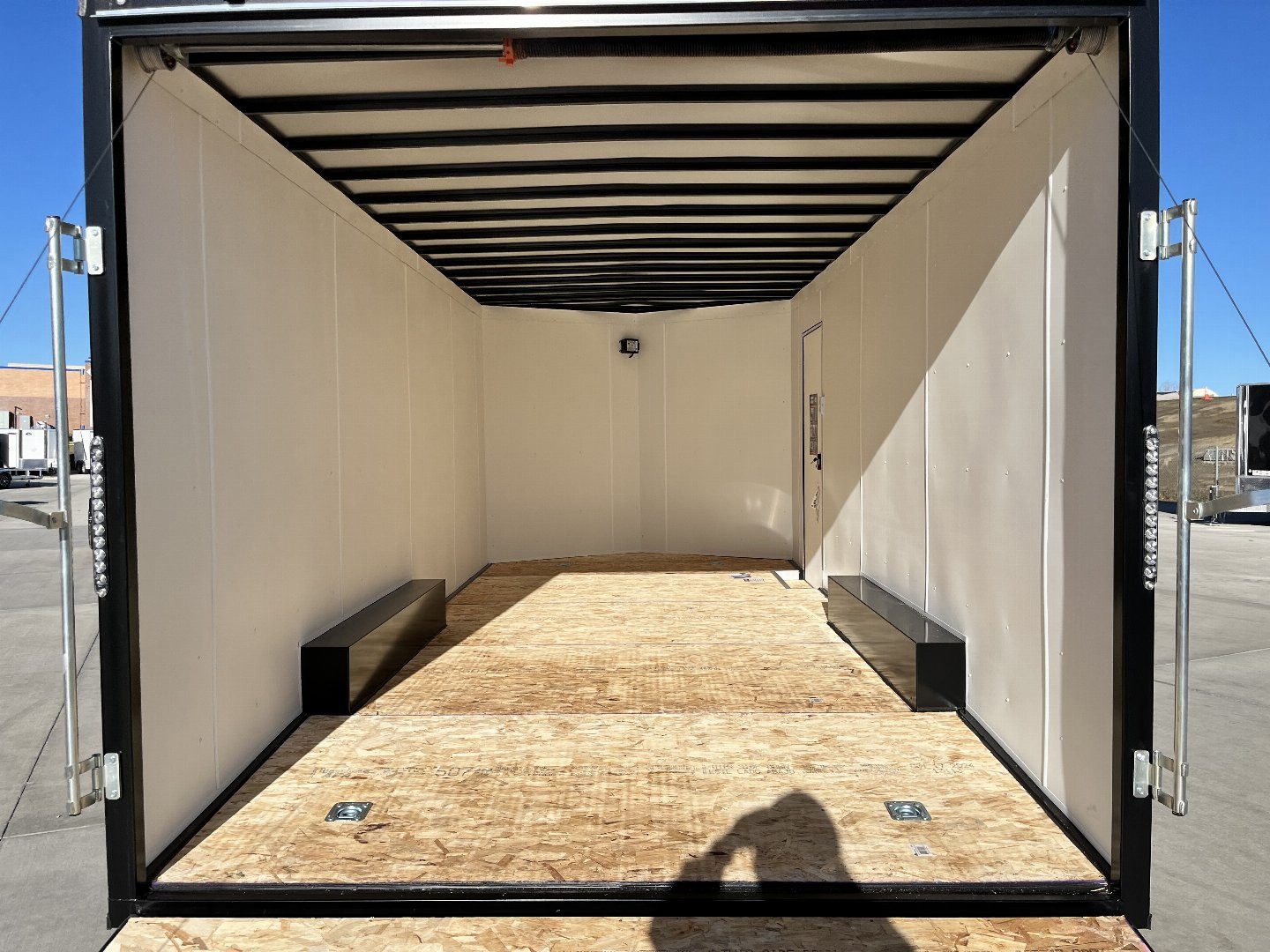 New 2025 AERO 8.5x18 +2’V, 7’ TALL, WHITE Interior, QUALITY Enclosed Rear Ramp Car Hauler Cargo Trailer