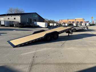 New NEW 2025 H&H Speedloader 24’ POWER TILT Hyd JACK, Drive Over Fender flatbed EXTRA WIDE 102” 2-7000 lb axles = 14K