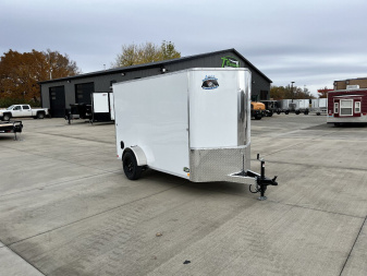 New 2026 R&M (Bighorn) 5x10  +2’V Nose Rear Ramp Enclosed Cargo Trailer