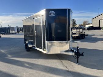 New 2026 Bighorn R&M 6x12 + 2V 6 inches Taller 78” Enclosed Rear Ramp Cargo Trailer