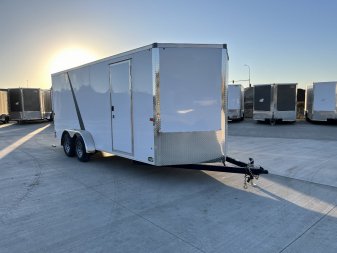 New NEW 2025 AERO 7x18 +2V WHITE Interior, QUALITY Enclosed Rear Ramp Cargo Trailer