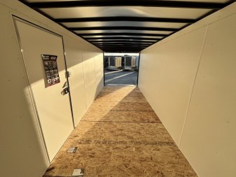 New NEW 2025 AERO 7x18 +2V WHITE Interior, QUALITY Enclosed Rear Ramp Cargo Trailer