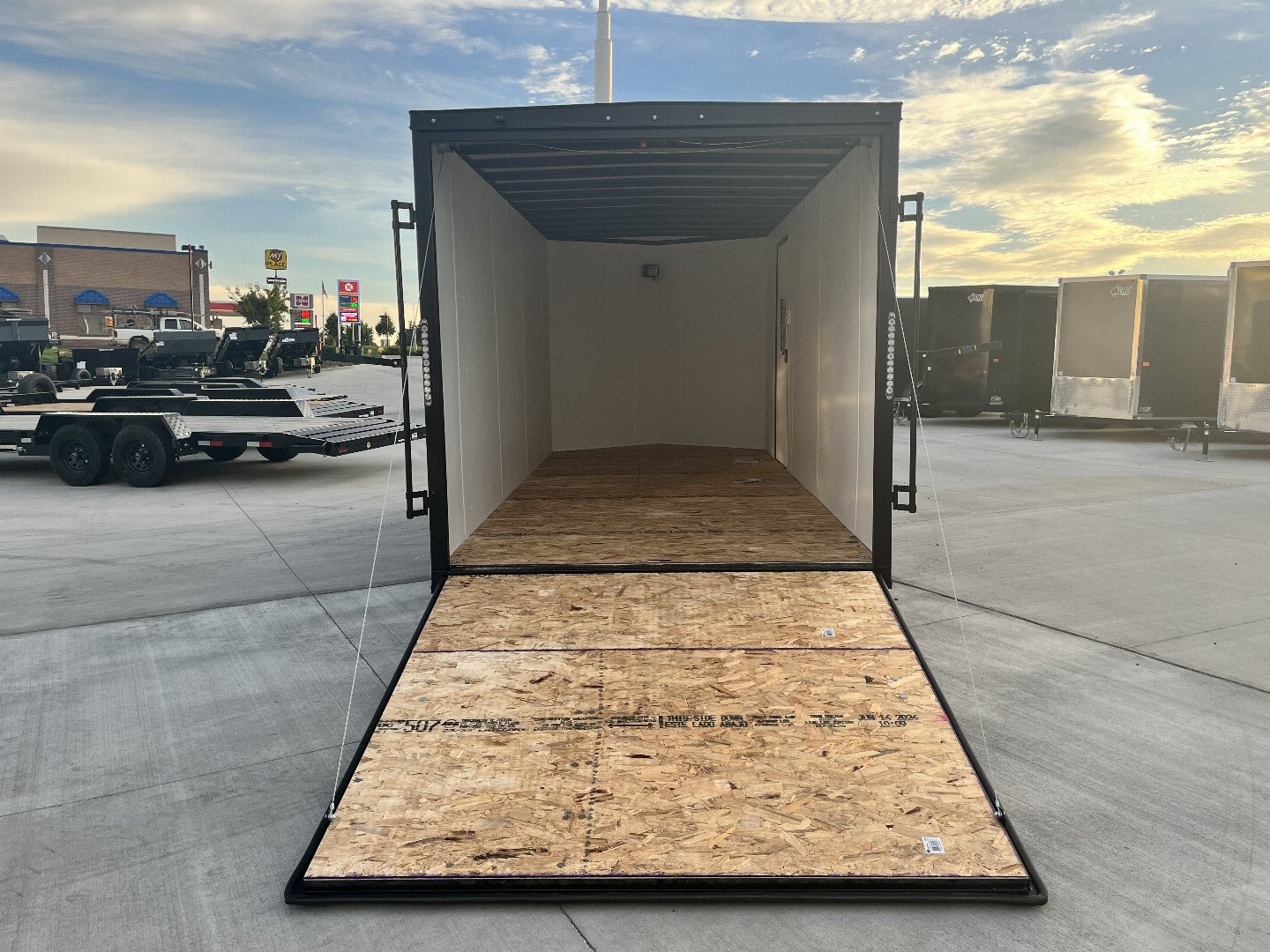 New 2025 AERO 7x16 +2 V BLACKOUT Edition White Interior QUALITY Enclosed Rear Ramp Cargo Trailer