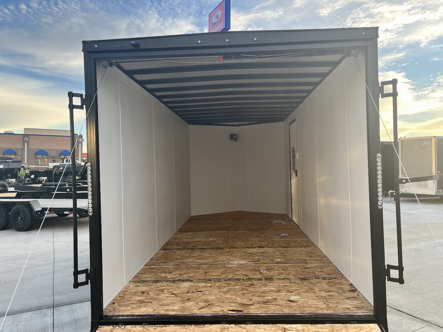 New 2025 AERO 7x16 +2 V BLACKOUT Edition White Interior QUALITY Enclosed Rear Ramp Cargo Trailer