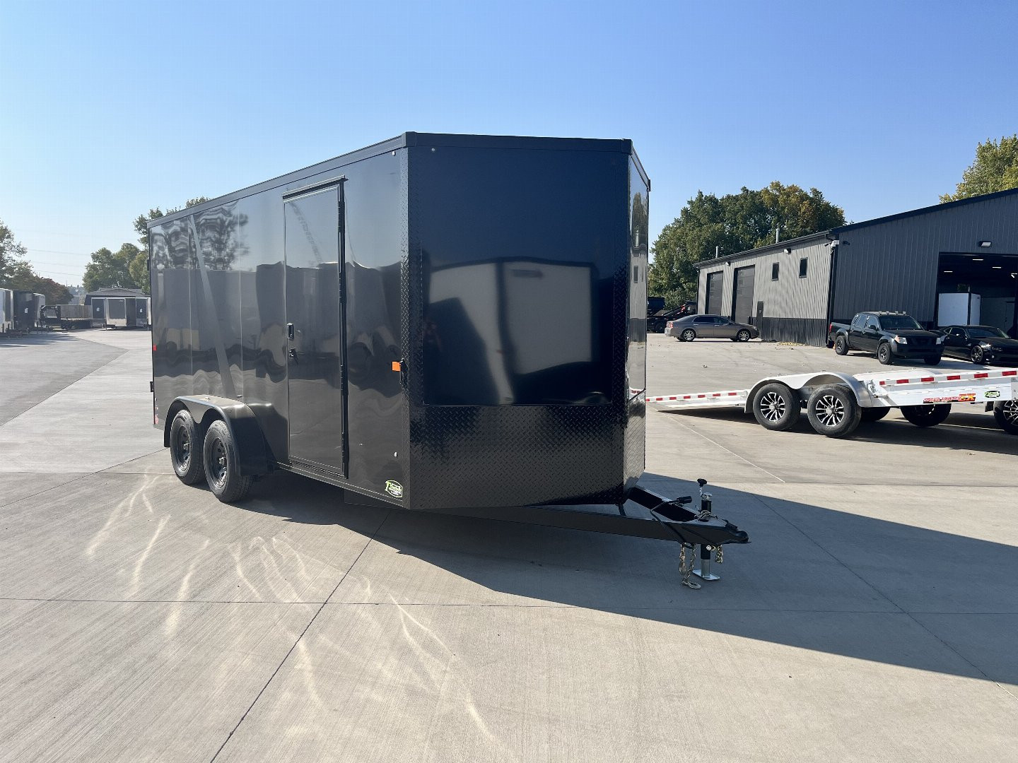 New 2025 AERO 7x16 +2 V BLACKOUT Edition White Interior QUALITY Enclosed Rear Ramp Cargo Trailer