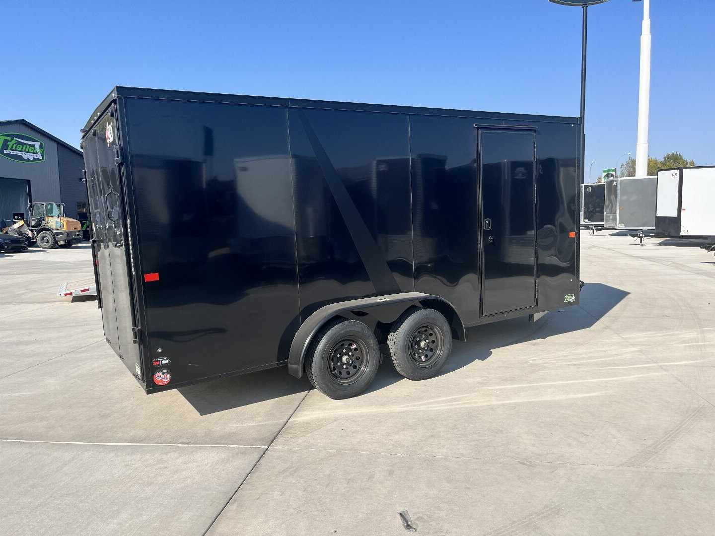 New 2025 AERO 7x16 +2 V BLACKOUT Edition White Interior QUALITY Enclosed Rear Ramp Cargo Trailer