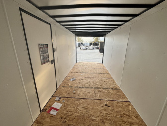 New 2025 AERO 7x16 +2 V BLACKOUT Edition White Interior QUALITY Enclosed Rear Ramp Cargo Trailer