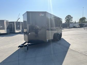 New 2025 AERO 7x16 +2 V BLACKOUT Edition White Interior QUALITY Enclosed Rear Ramp Cargo Trailer