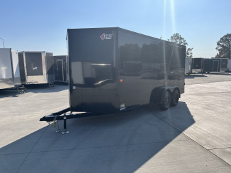New 2025 AERO 7x16 +2 V BLACKOUT Edition White Interior QUALITY Enclosed Rear Ramp Cargo Trailer